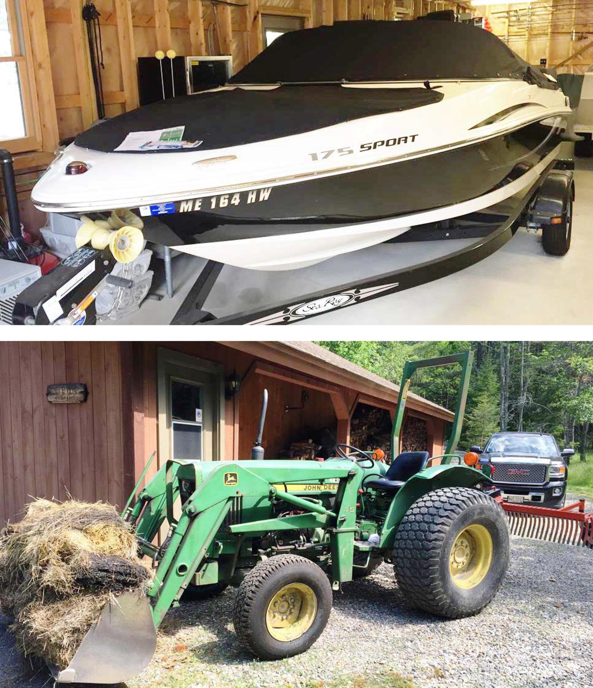 ONSITE & ONLINE AUCTION  09 SEA RAY 175SPORT, TRACTOR, SLEDS, SHOP EQ Auction