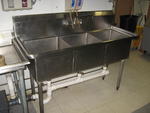 Cold Tech stainless steel 3-bay sink Auction Photo
