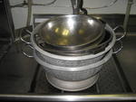 (5) Assorted aluminum & Stainless colanders Auction Photo
