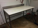 Stainless steel  poly top table Auction Photo