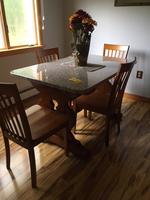 GRANITE TOP TABLE WITH 4 CHAIRS Auction Photo