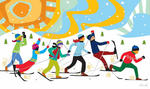 Lot 9 - Claudia Diller Kids Skiing Fun Print Auction Photo