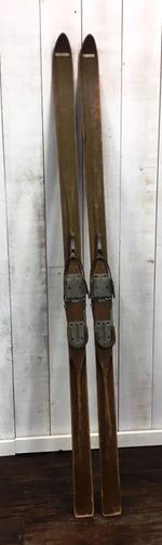 Lot 10 - Antique Wooden Northlund Skis Auction Photo