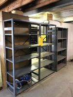 3 SECTIONS OF METAL PARTS SHELVING, 36'W X 84 Auction Photo