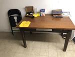 1 LOT: (2) WORK TABLES, FOLDING CHAIR, MID-BACK SWIVEL OFFIC Auction Photo