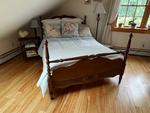 VINTAGE COLONIAL BED SET W/ TURNED POSTS, INLAY Auction Photo