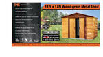 11' X 12' WOOD-GRAIN GALVANIZED APEX ROOF METAL SHED