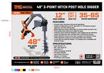 48-IN. HYDRAULIC ASSIST POST HOLE DIGGER